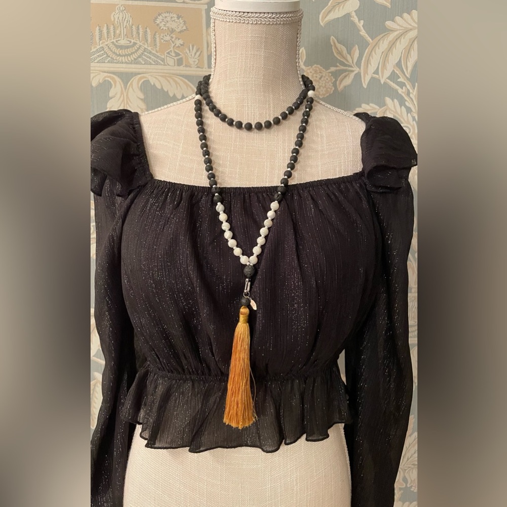 VGC Mala Bead Lava Stone Necklace.